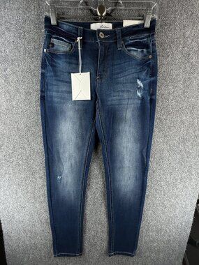 NWT Kancan Jeans Denim Blue Women 5/26 Estilo Cotton Blend Stretch ACTL 26X29